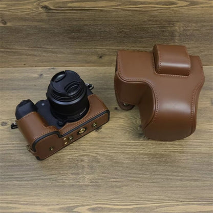 For FUJIFILM X-S20 Full Body Leather Camera Case Bag with Strap(Coffee) - Leather Bag by PMC Jewellery | Online Shopping South Africa | PMC Jewellery | Buy Now Pay Later Mobicred