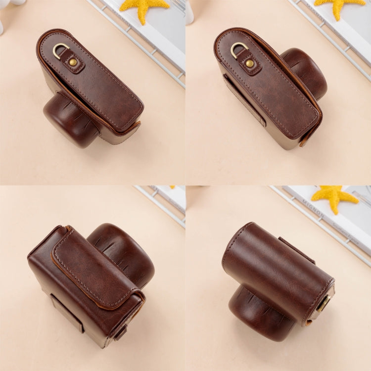 For FUJIFILM X100VI Full Body Leather Camera Case Bag with Strap(Brown)