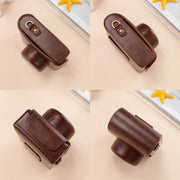 For FUJIFILM X100VI Full Body Leather Camera Case Bag with Strap(Coffee)