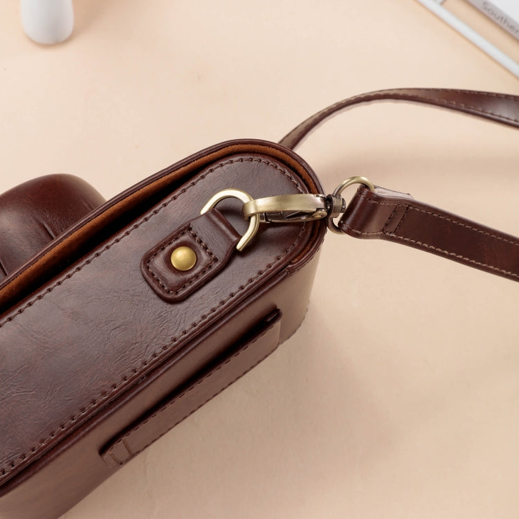 For FUJIFILM X100VI Full Body Leather Camera Case Bag with Strap(Brown)