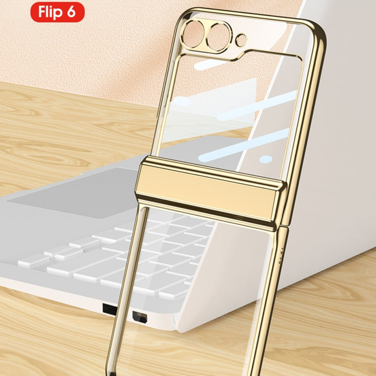 For Samsung Galaxy Z Flip6 GKK Integrated Magnetic Fold Hinge Shockproof Phone Case(Gold)