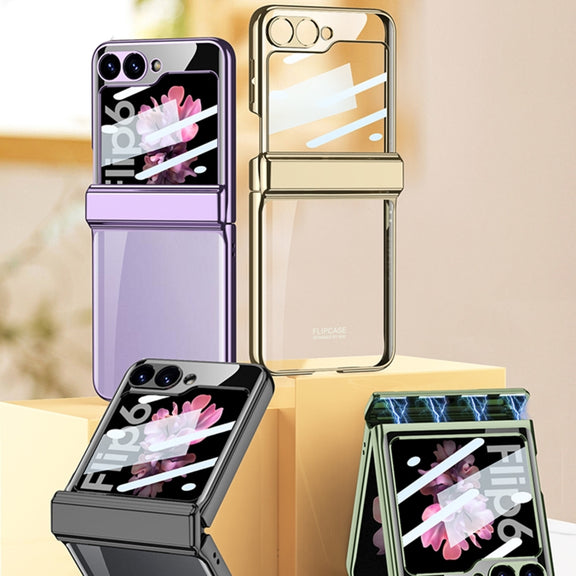 For Samsung Galaxy Z Flip6 / Flip7 FE GKK Integrated Magnetic Fold Hinge Shockproof Phone Case(Purple)