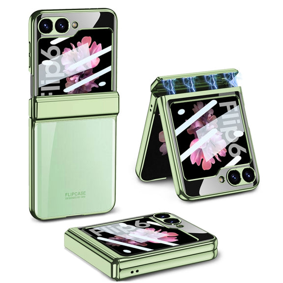 For Samsung Galaxy Z Flip6 GKK Integrated Magnetic Fold Hinge Shockproof Phone Case(Green)
