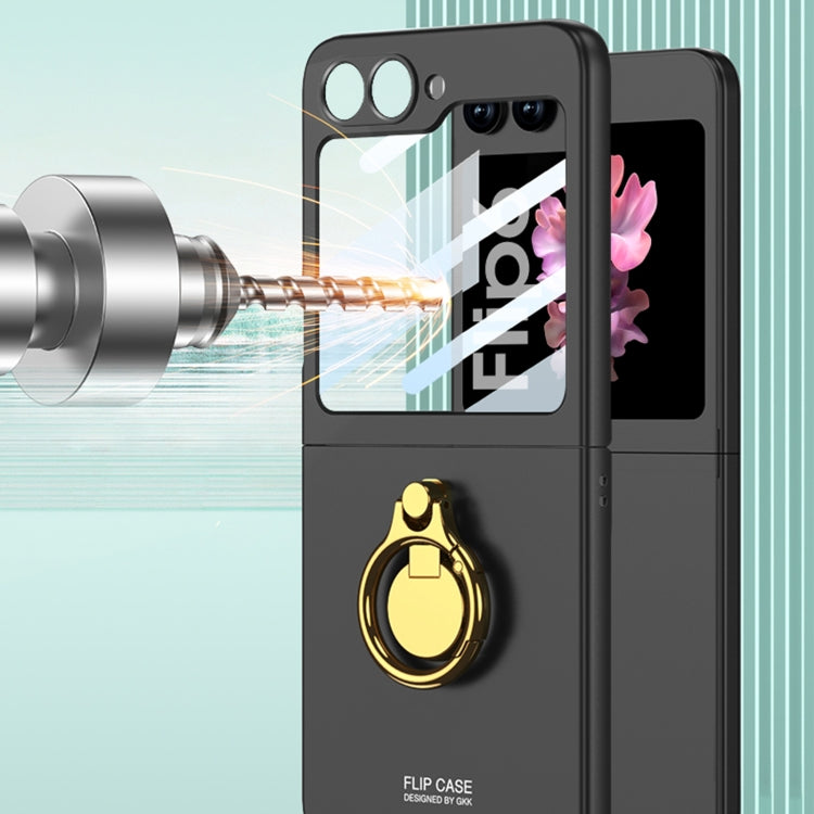 For Samsung Galaxy Z Flip6 GKK Integrated Ultra-thin Triaxial Ring Holder PC Phone Case(Titanium Grey)