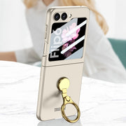 For Samsung Galaxy Z Flip6 / Flip7 FE GKK Integrated Ultra-thin Triaxial Ring Holder PC Phone Case(Pink)