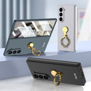 For Samsung Galaxy Z Fold6 GKK Integrated Ultra-thin Triaxial Ring Holder PC Phone Case(Silver)