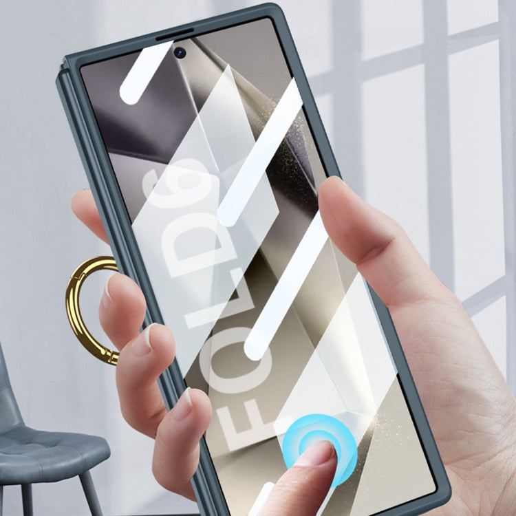 For Samsung Galaxy Z Fold6 GKK Integrated Ultra-thin Triaxial Ring Holder PC Phone Case(Silver)