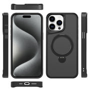 For iPhone 16 Pro Max Invisible Fulcrum Holder MagSafe Phone Case(Black)