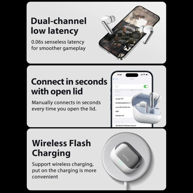 Sanag T51S TWS ANC Noise Reduction Wireless Bluetooth Earphone(Beige) - free shipping - PMC Jewellery - Order now!