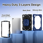 For Huawei Matepad 11.5 2023 Contrast Color Robot Silicone Hybrid PC Tablet Case(Navy Black)