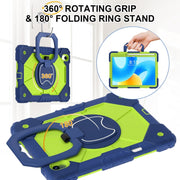 For Huawei Matepad 11.5 2023 Contrast Color Robot Silicone Hybrid PC Tablet Case(Navy Yellow Green)