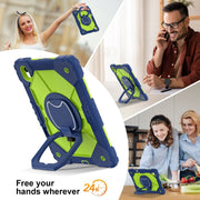 For Huawei Matepad 11.5 2023 Contrast Color Robot Silicone Hybrid PC Tablet Case(Navy Yellow Green)