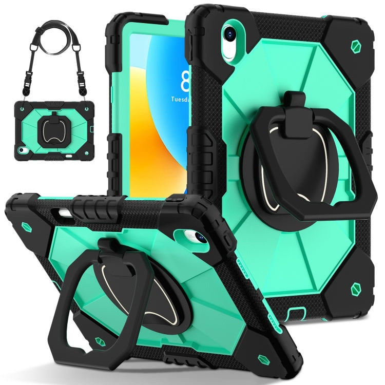 For Huawei Matepad 11.5 2023 Contrast Color Robot Silicone Hybrid PC Tablet Case(Black Mint Green) - Huawei by PMC Jewellery | Online Shopping South Africa | PMC Jewellery | Buy Now Pay Later Mobicred