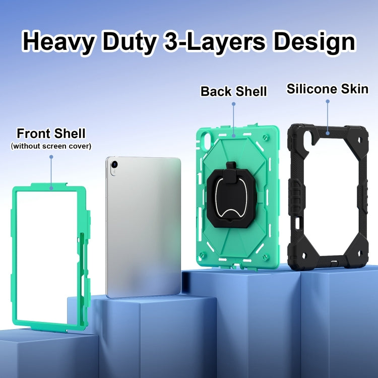For Huawei Matepad 11.5 2023 Contrast Color Robot Silicone Hybrid PC Tablet Case(Black Mint Green) - Huawei by PMC Jewellery | Online Shopping South Africa | PMC Jewellery | Buy Now Pay Later Mobicred