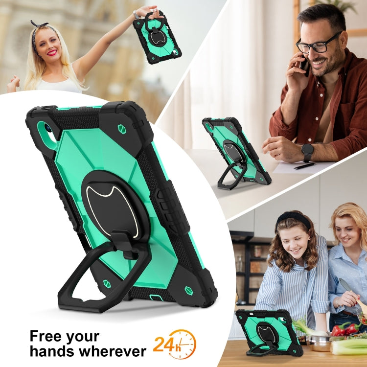 For Huawei Matepad 11.5 2023 Contrast Color Robot Silicone Hybrid PC Tablet Case(Black Mint Green) - Huawei by PMC Jewellery | Online Shopping South Africa | PMC Jewellery | Buy Now Pay Later Mobicred