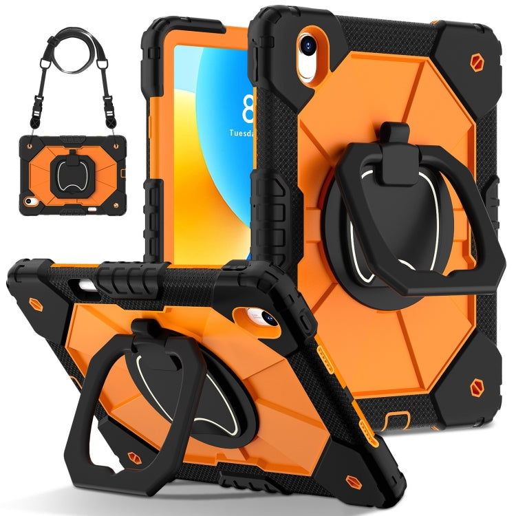 For Huawei Matepad 11.5 2023 Contrast Color Robot Silicone Hybrid PC Tablet Case(Black Orange) - Huawei by PMC Jewellery | Online Shopping South Africa | PMC Jewellery | Buy Now Pay Later Mobicred
