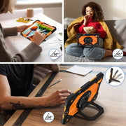 For Huawei Matepad 11.5 2023 Contrast Color Robot Silicone Hybrid PC Tablet Case(Black Orange)