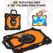 For Huawei Matepad 11.5 2023 Contrast Color Robot Silicone Hybrid PC Tablet Case(Black Orange)