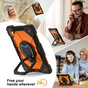 For Huawei Matepad 11.5 2023 Contrast Color Robot Silicone Hybrid PC Tablet Case(Black Orange)