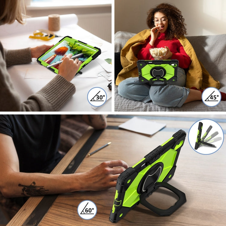For Huawei Matepad 11.5 2023 Contrast Color Robot Silicone Hybrid PC Tablet Case(Black Yellow Green)