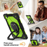 For Huawei Matepad 11.5 2023 Contrast Color Robot Silicone Hybrid PC Tablet Case(Black Yellow Green)