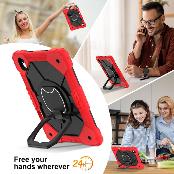For Huawei Matepad 11.5 2023 Contrast Color Robot Silicone Hybrid PC Tablet Case(Red Black)