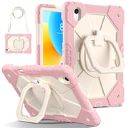 For Huawei Matepad 11.5 2023 Contrast Color Robot Silicone Hybrid PC Tablet Case(Rose Gold Beige)