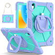 For Huawei Matepad 11.5 2023 Contrast Color Robot Silicone Hybrid PC Tablet Case(Purple Mint Green) - Huawei by PMC Jewellery | Online Shopping South Africa | PMC Jewellery | Buy Now Pay Later Mobicred