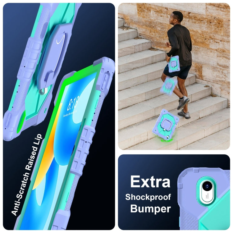 For Huawei Matepad 11.5 2023 Contrast Color Robot Silicone Hybrid PC Tablet Case(Purple Mint Green) - Huawei by PMC Jewellery | Online Shopping South Africa | PMC Jewellery | Buy Now Pay Later Mobicred