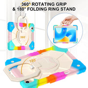 For Huawei Matepad 11.5 2023 Contrast Color Robot Silicone Hybrid PC Tablet Case(Colorful Blue)
