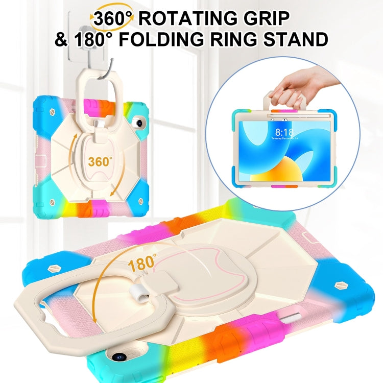 For Huawei Matepad 11.5 2023 Contrast Color Robot Silicone Hybrid PC Tablet Case(Colorful Blue)