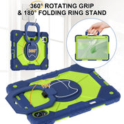 For Huawei MatePad Air 12 2024 Contrast Color Robot Silicone Hybrid PC Tablet Case(Navy Yellow Green)