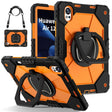 For Huawei MatePad Air 12 2024 Contrast Color Robot Silicone Hybrid PC Tablet Case(Black Orange) - Huawei by PMC Jewellery | Online Shopping South Africa | PMC Jewellery | Buy Now Pay Later Mobicred
