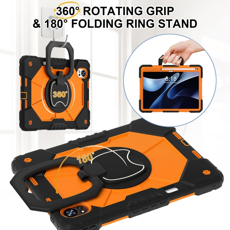 For Huawei MatePad Air 12 2024 Contrast Color Robot Silicone Hybrid PC Tablet Case(Black Orange) - Huawei by PMC Jewellery | Online Shopping South Africa | PMC Jewellery | Buy Now Pay Later Mobicred