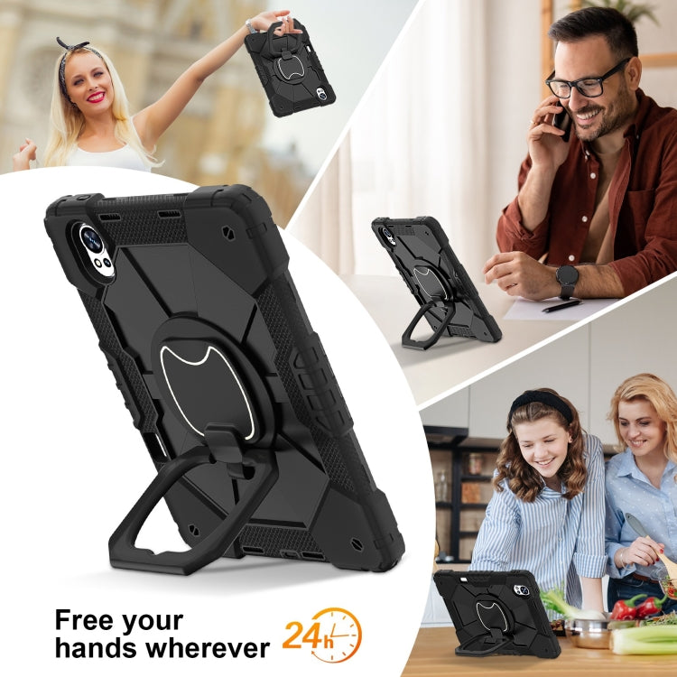 For Huawei MatePad Air 12 2024 Contrast Color Robot Silicone Hybrid PC Tablet Case(Black) - Huawei by PMC Jewellery | Online Shopping South Africa | PMC Jewellery | Buy Now Pay Later Mobicred
