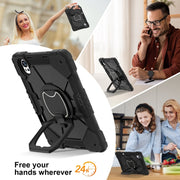 For Huawei MatePad Air 12 2024 Contrast Color Robot Silicone Hybrid PC Tablet Case(Black)