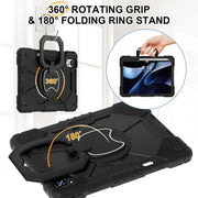 For Huawei MatePad Air 12 2024 Contrast Color Robot Silicone Hybrid PC Tablet Case(Black)