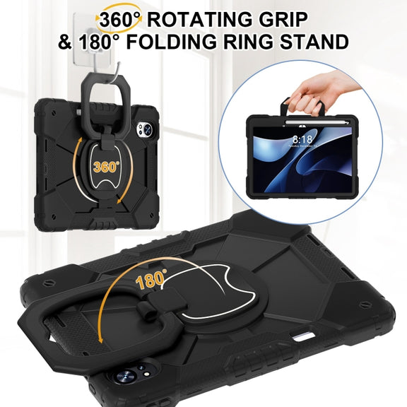 For Huawei MatePad Air 12 2024 Contrast Color Robot Silicone Hybrid PC Tablet Case(Black)