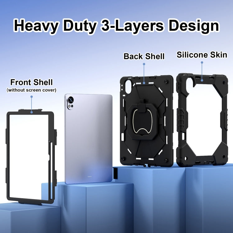 For Huawei MatePad Air 12 2024 Contrast Color Robot Silicone Hybrid PC Tablet Case(Black) - Huawei by PMC Jewellery | Online Shopping South Africa | PMC Jewellery | Buy Now Pay Later Mobicred