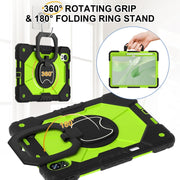For Huawei MatePad Air 12 2024 Contrast Color Robot Silicone Hybrid PC Tablet Case(Black Yellow Green)