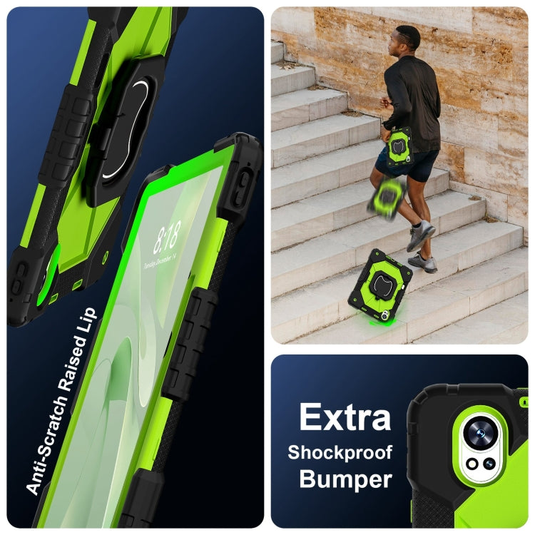 For Huawei MatePad Air 12 2024 Contrast Color Robot Silicone Hybrid PC Tablet Case(Black Yellow Green) - free shipping - PMC Jewellery - Order now!