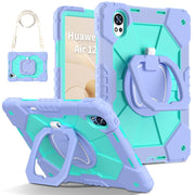 For Huawei MatePad Air 12 2024 Contrast Color Robot Silicone Hybrid PC Tablet Case(Purple Mint Green)