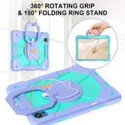 For Huawei MatePad Air 12 2024 Contrast Color Robot Silicone Hybrid PC Tablet Case(Purple Mint Green)