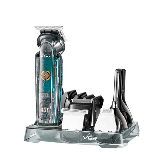 VGR V-102 6 in 1 USB Transparent Digital Display Professional Hair Clipper Set - free shipping - PMC Jewellery - Order now!