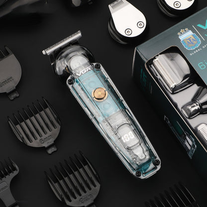 VGR V-102 6 in 1 USB Transparent Digital Display Professional Hair Clipper Set - free shipping - PMC Jewellery - Order now!