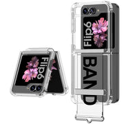 For Samsung Galaxy Z Flip6 / Flip7 FE GKK Clear Airbag Wristband Holder Phone Case(Transparent Black)