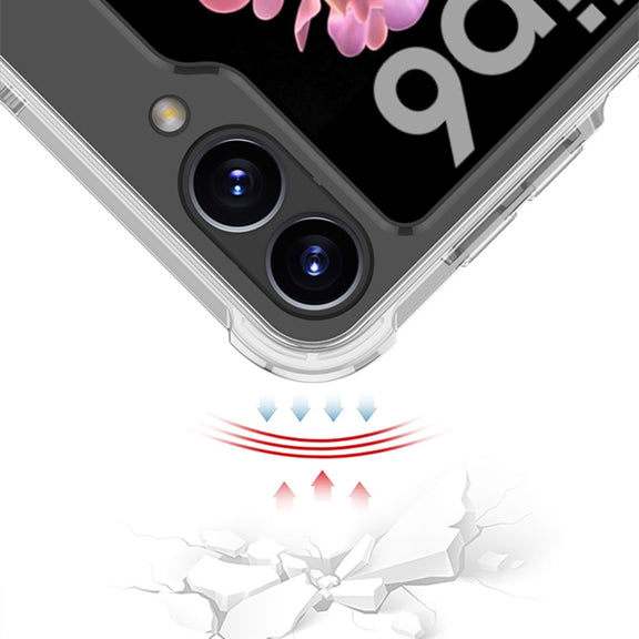 For Samsung Galaxy Z Flip6 / Flip7 FE GKK Clear Airbag Wristband Holder Phone Case(Transparent Black)