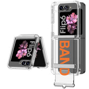 For Samsung Galaxy Z Flip6 GKK Clear Airbag Wristband Holder Phone Case(Transparent Orange)