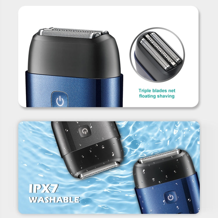 VGR V-340 5W USB Mini Portable Reciprocating Electric Shaver(Blue) - Shavers & Accessories by VGR | Online Shopping South Africa | PMC TechLife | Buy Now Pay Later Mobicred