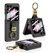 For Samsung Galaxy Z Flip6 GKK Integrated Ultra-thin Phone Case with Z Ring Holder(Black)